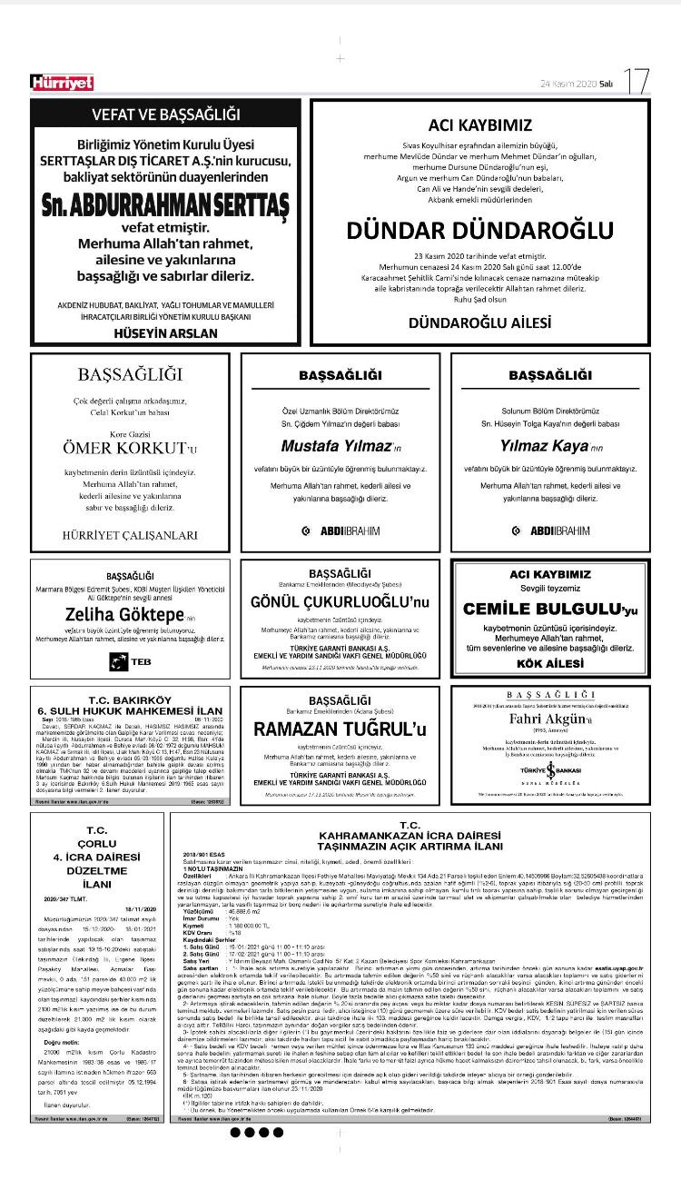 hurriyet-vefat-ilanlari-24-kasim-2020-1 hürriyet gazetesi'nde bugün yayınlanan vefat ilanları